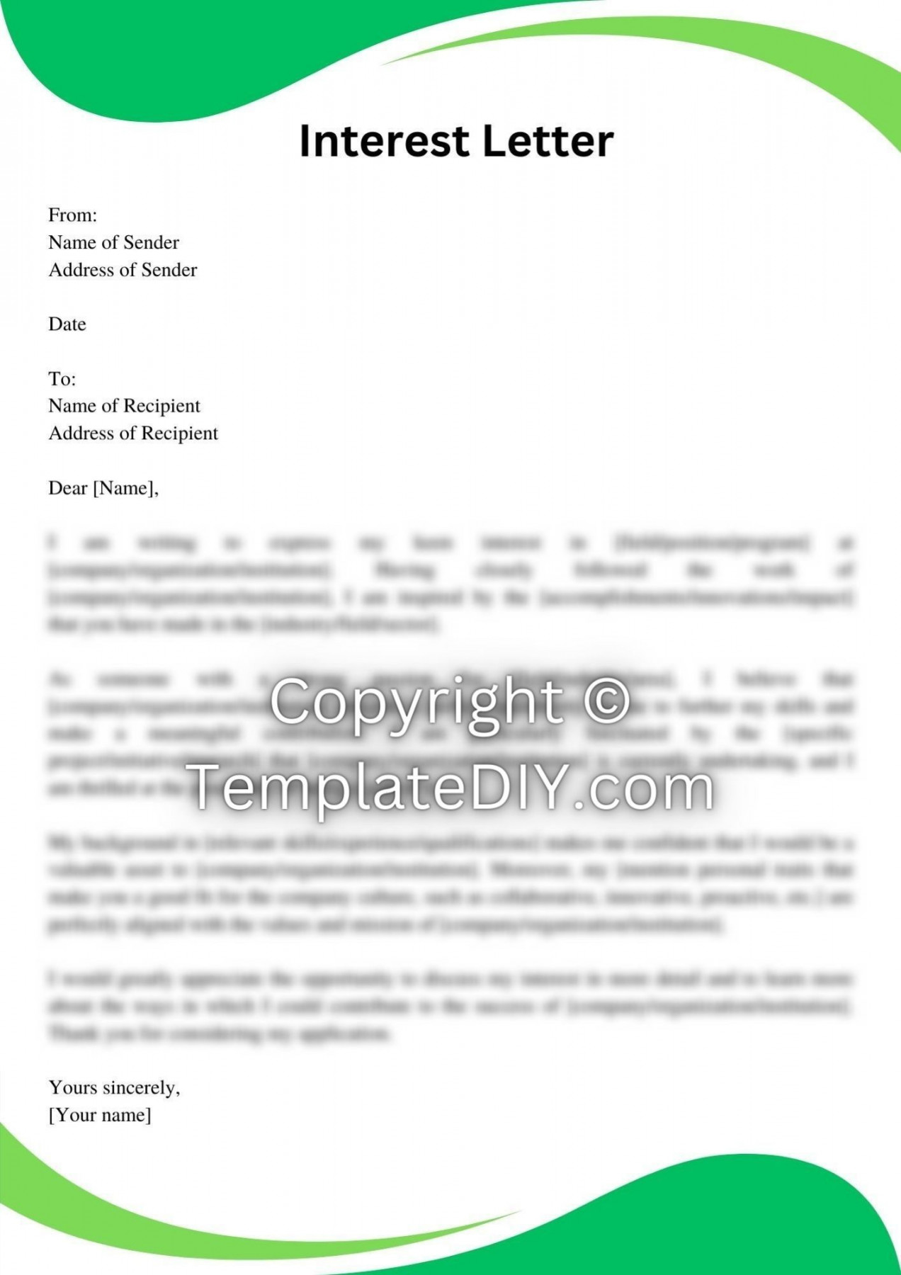 AKA Interest Letter Sample with Examples in PDF & Word in