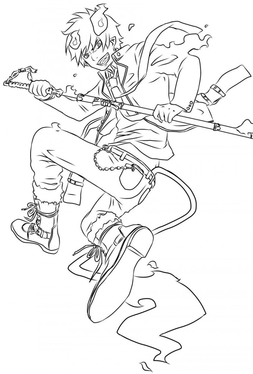 Animax action: Blue Exorcist Fan Art  Train coloring pages