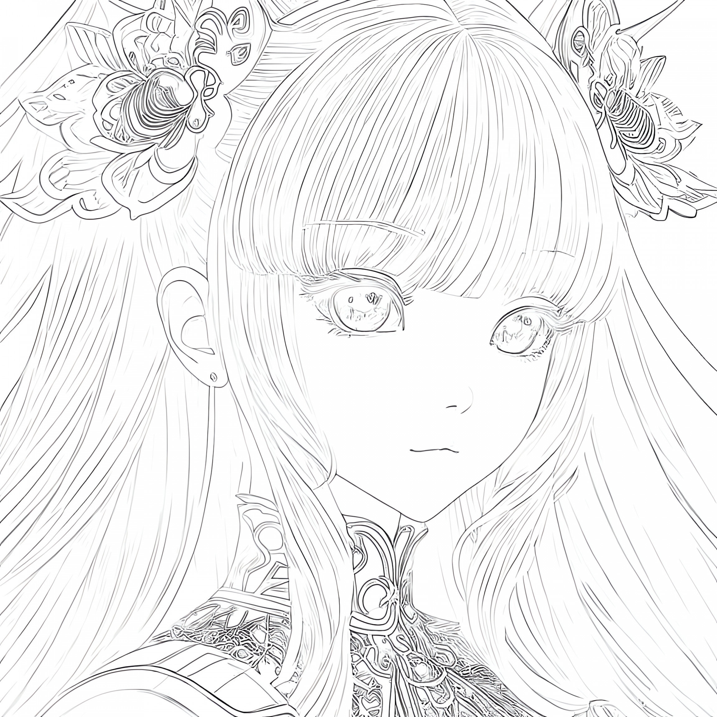 Anime girl coloring page - Mimi Panda