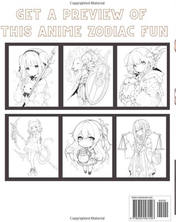 Anime Zodiac Coloring Book: Discover the Zodiac Signs in a New Light with  this Anime Coloring Book (Anime Coloring Book For Teens, Band )