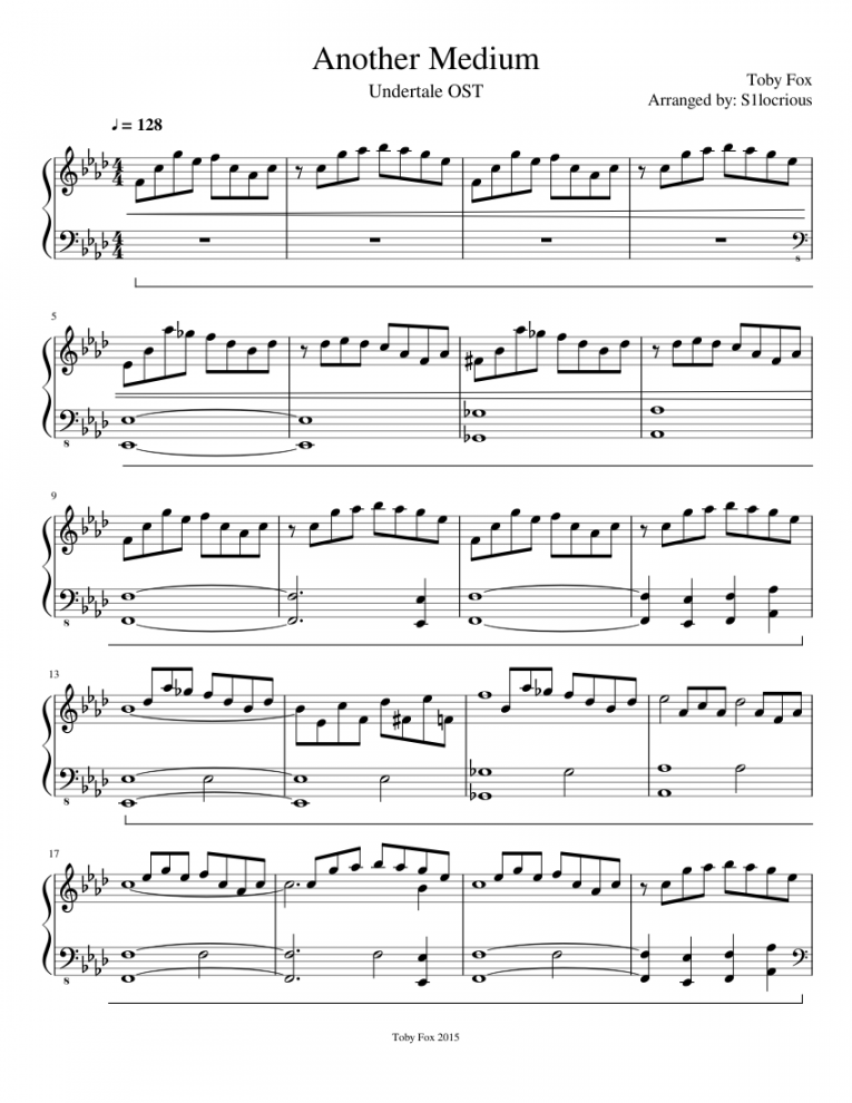 Another Medium - Undertale Sheet music for Piano (Solo