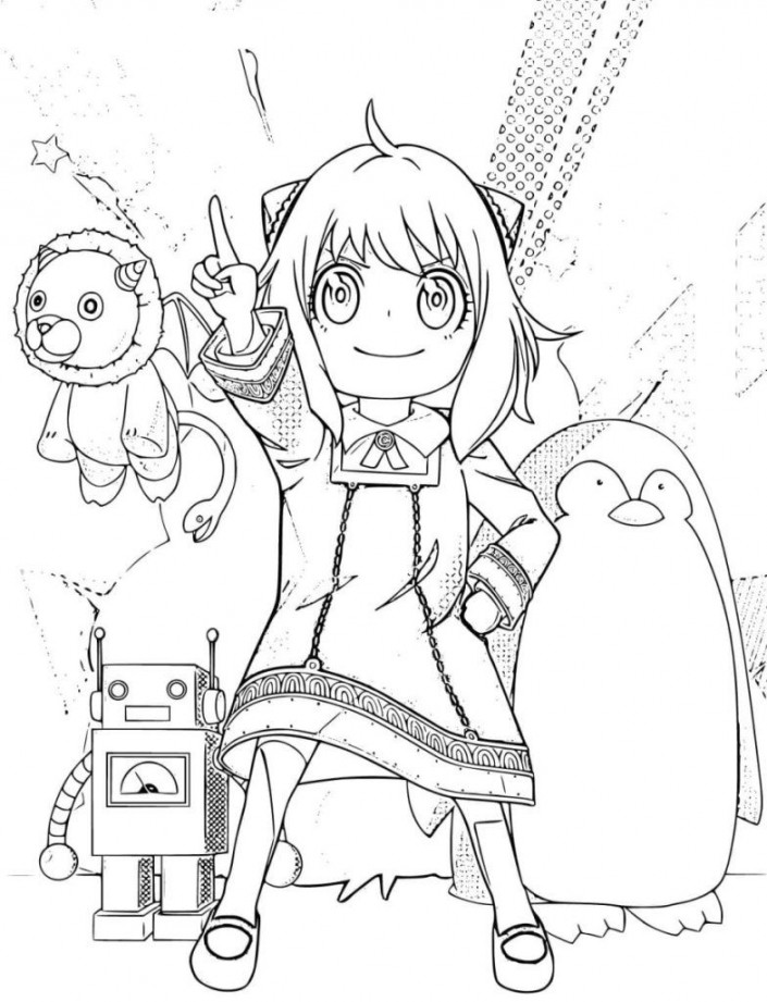 Anya Coloring Pages - Spy x Family Printables - Oh La De in