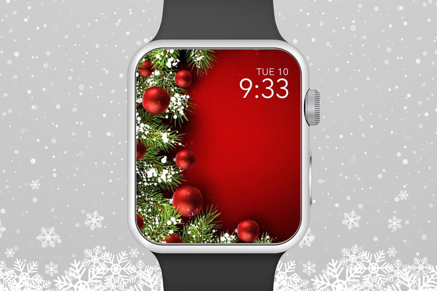 Apple Watch Wallpaper Weihnachtskranz mit Ornamenten Apple - Etsy