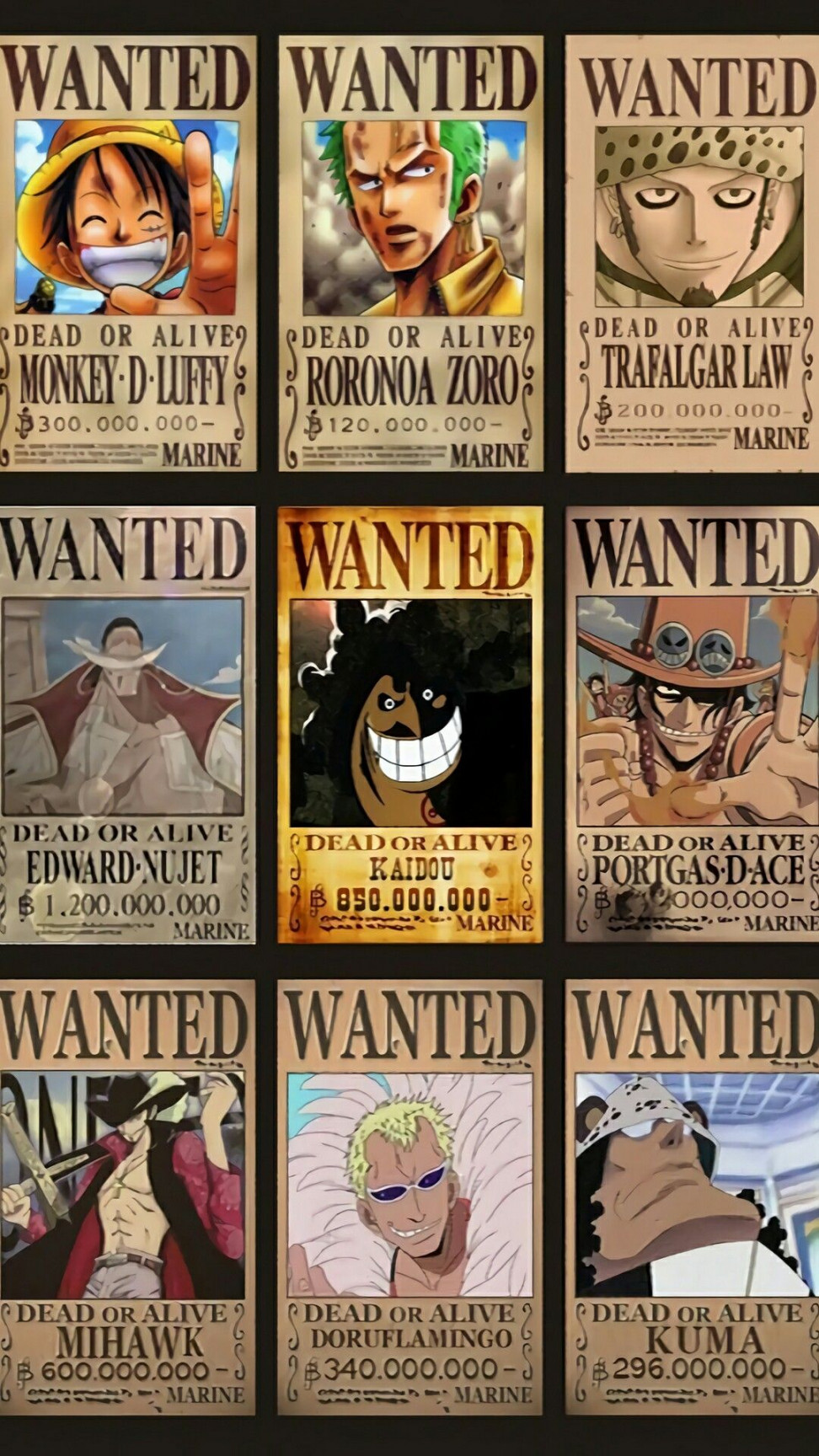 Are these the real bounty one piece wanted posters?  Desenho de