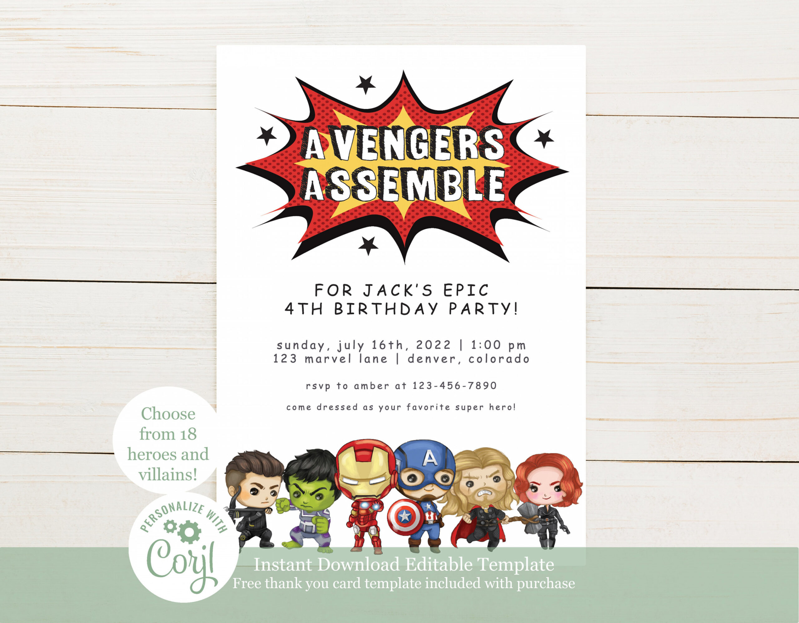 Avengers Geburtstagseinladung sofortiger Download - Etsy