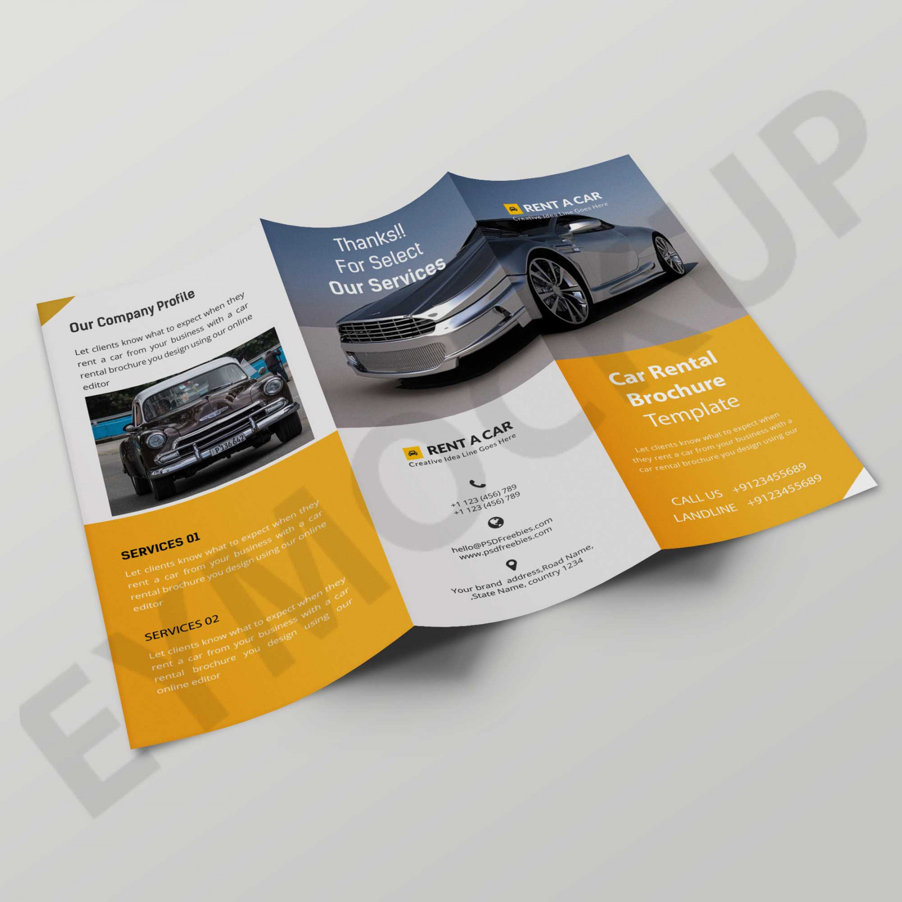 Awesome Tri-Fold Car Showroom Brochure Template