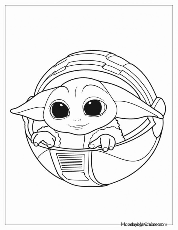 Baby Yoda Coloring Pages (Free PDF Printables)