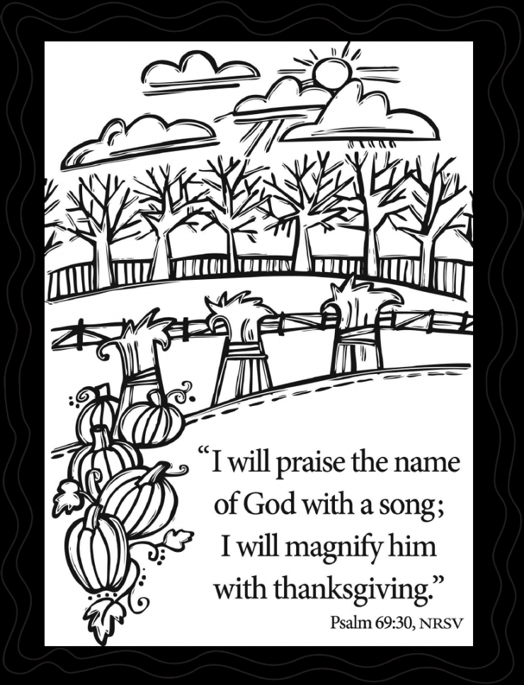 Beautiful Thanksgiving Coloring Pages with Inspirational Scriptures