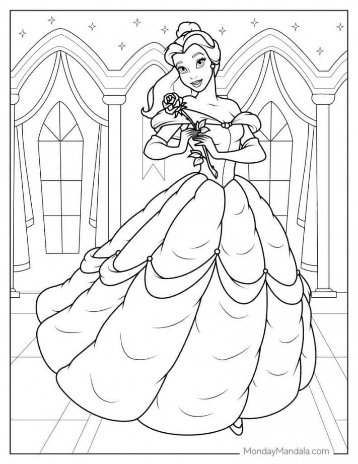 Belle Coloring Pages (Free PDF Printables)