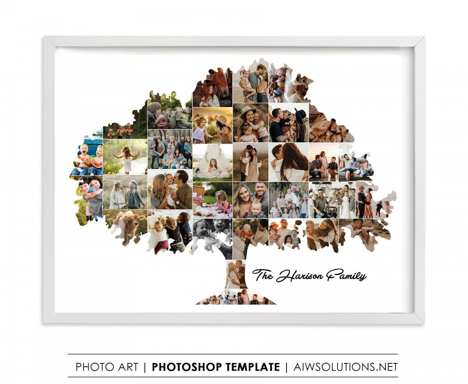 Big Family Tree Photo Collage Family Anniversary Gift Idea - Etsy