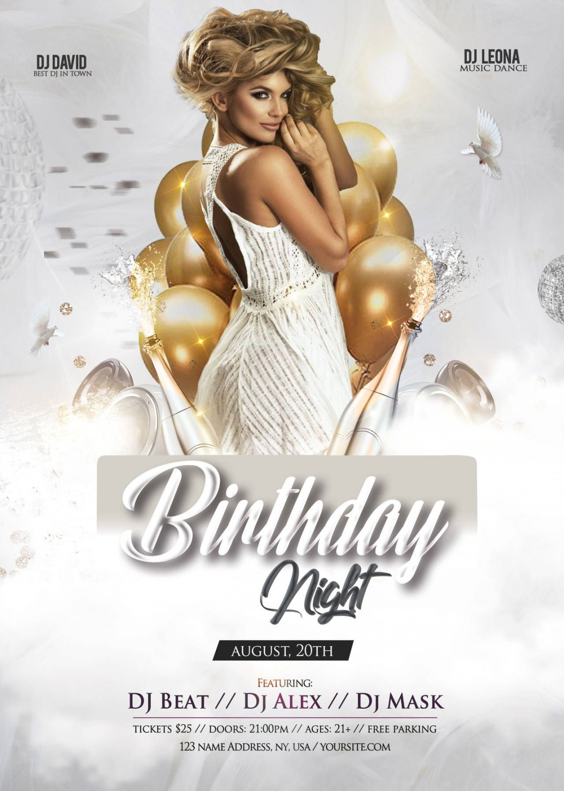 Birthday Party Download Free PSD Flyer Template  Free psd flyer