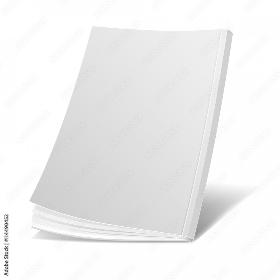 Blank flying white magazine cover, book, booklet, brochure vector