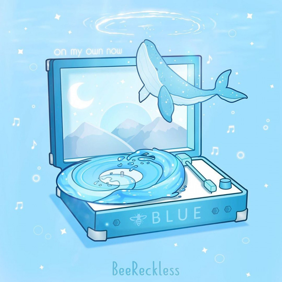 Blue Aesthetic Art Bee Reckless  Kawaii drawings, Cute kawaii