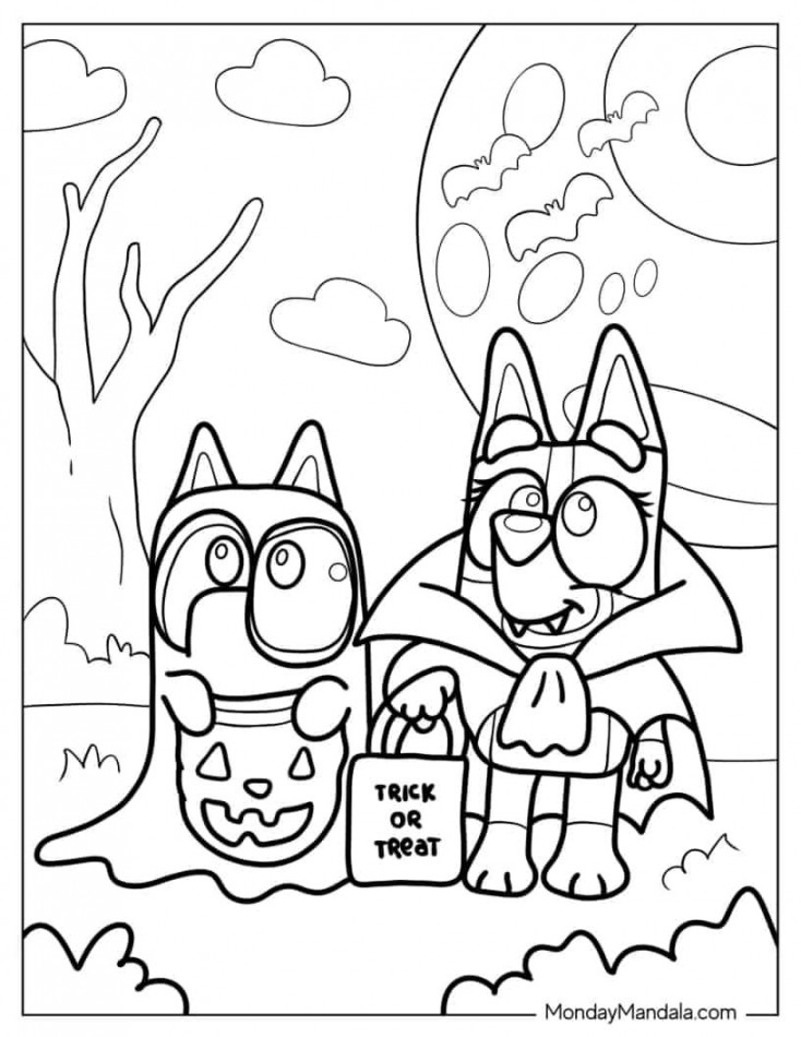 Bluey Coloring Pages (Free PDF Printables) in   Halloween