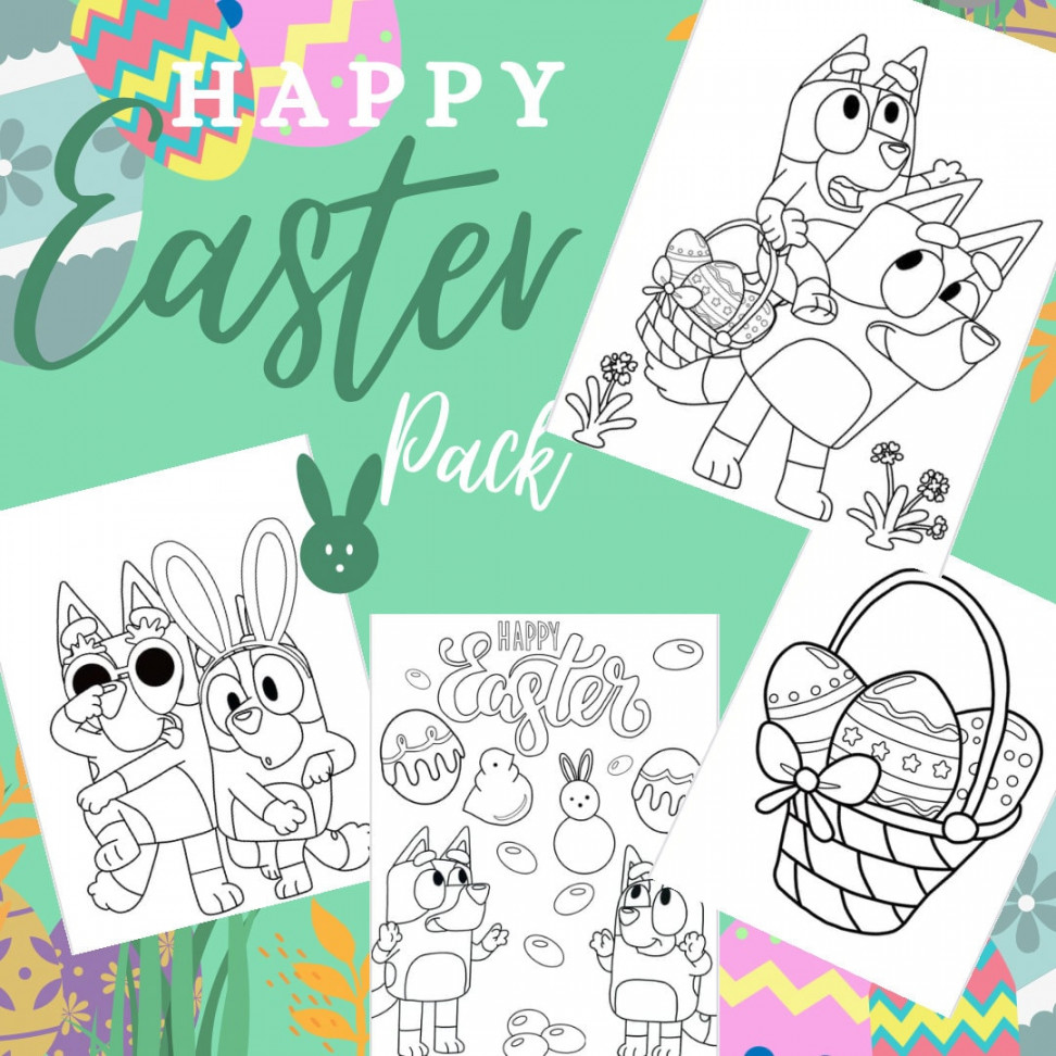 Bluey Easter Coloring Pages  Pack Digital Download - Etsy New Zealand