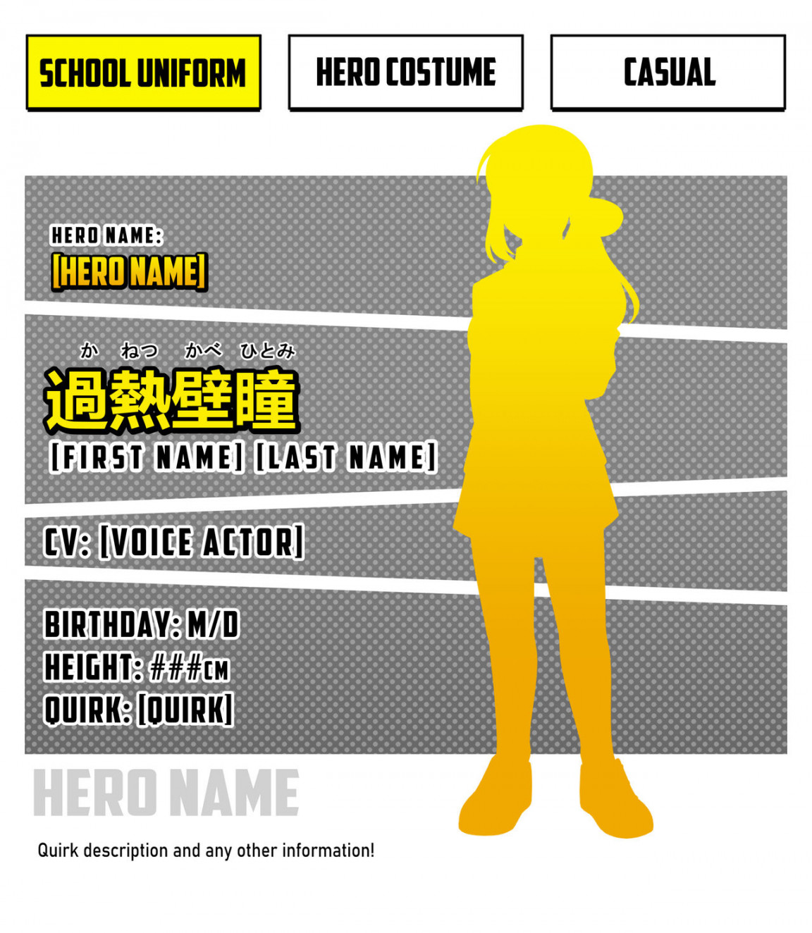 BNHA Character Sheet Template [Season / Ver