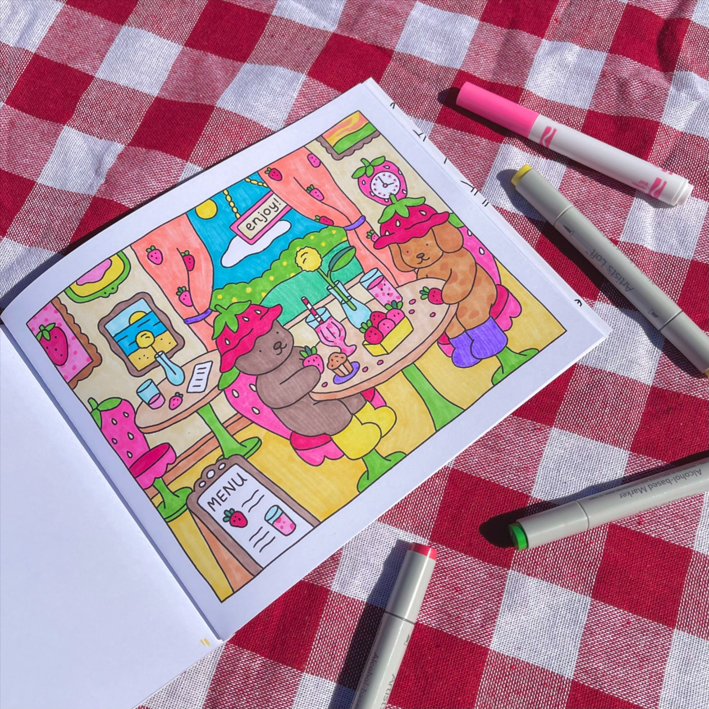 Bobbie Goods Coloring Book - Strawberry Cafe in   Coloring