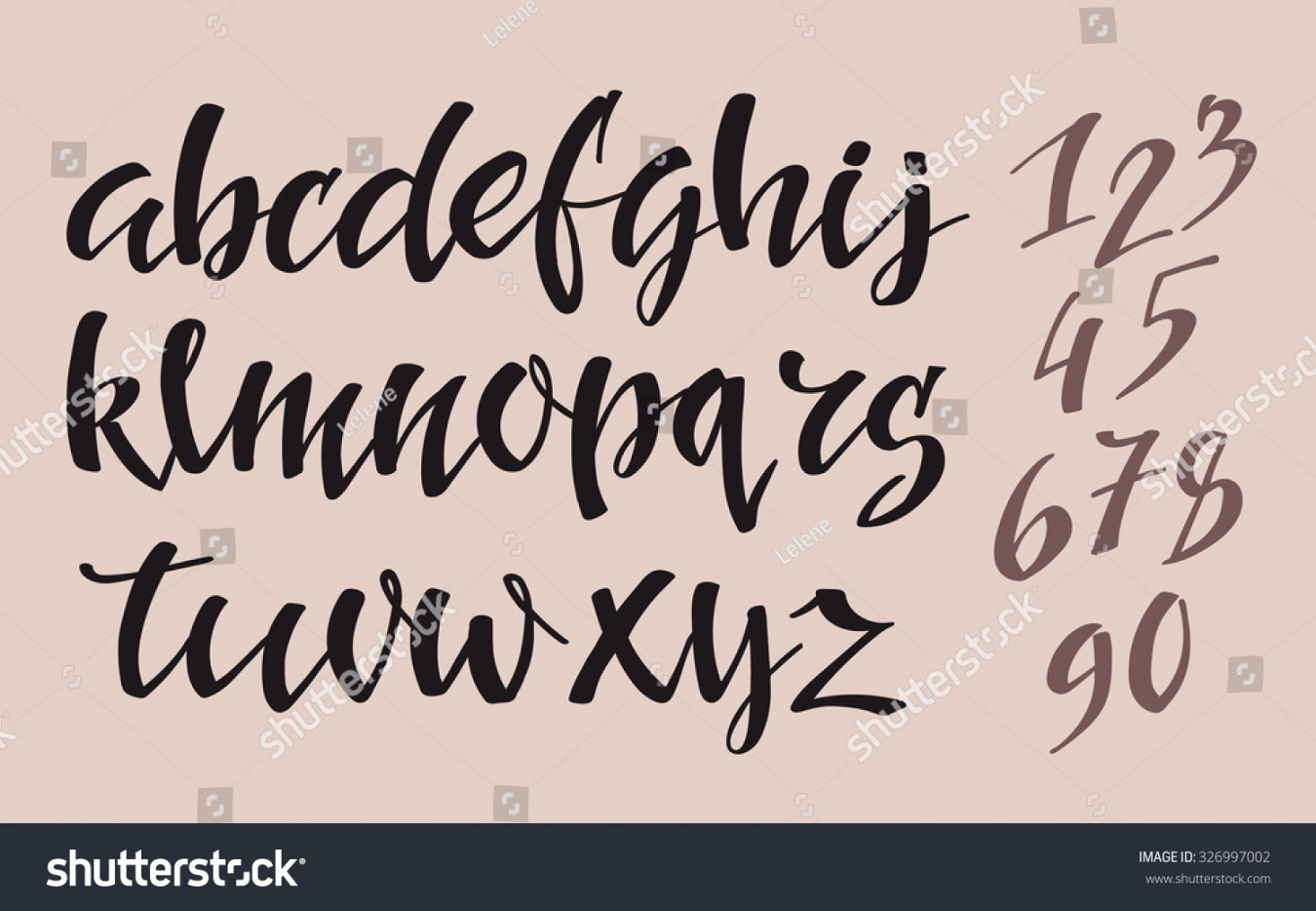 Brush Pen Style Vector Alphabet Calligraphy: Stock-Vektorgrafik