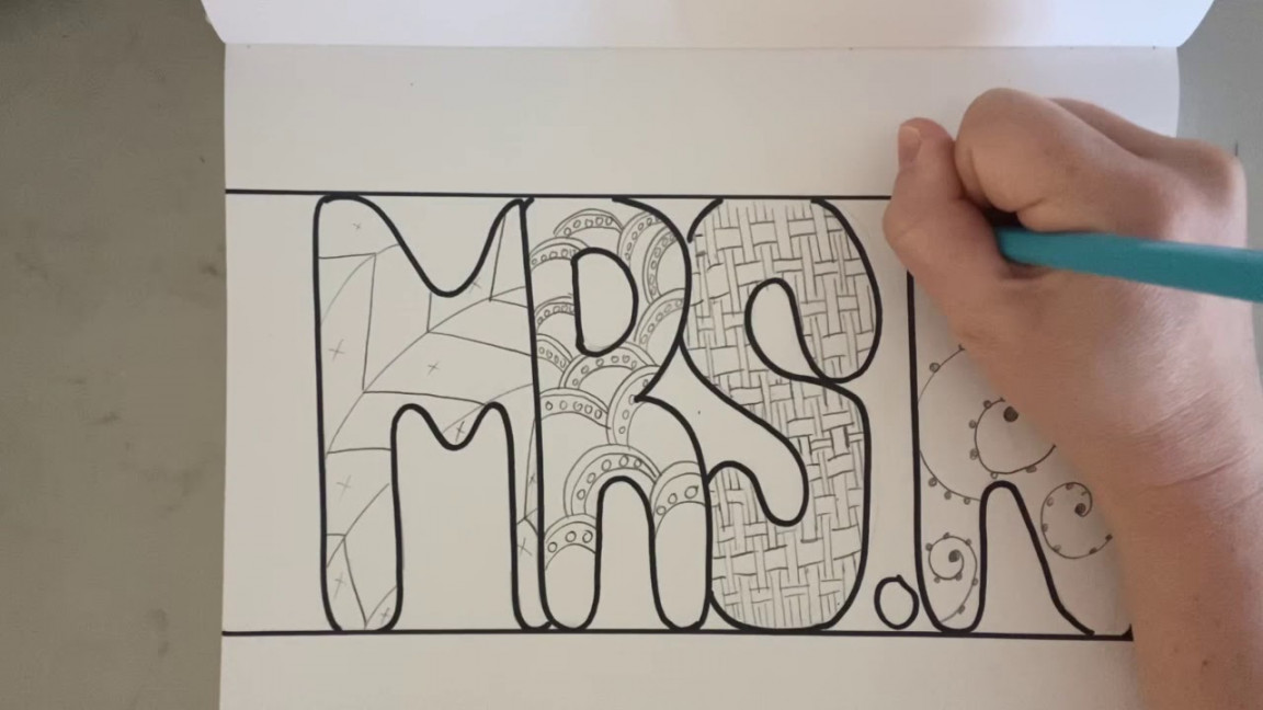 Bubble letters with ZENTANGLES