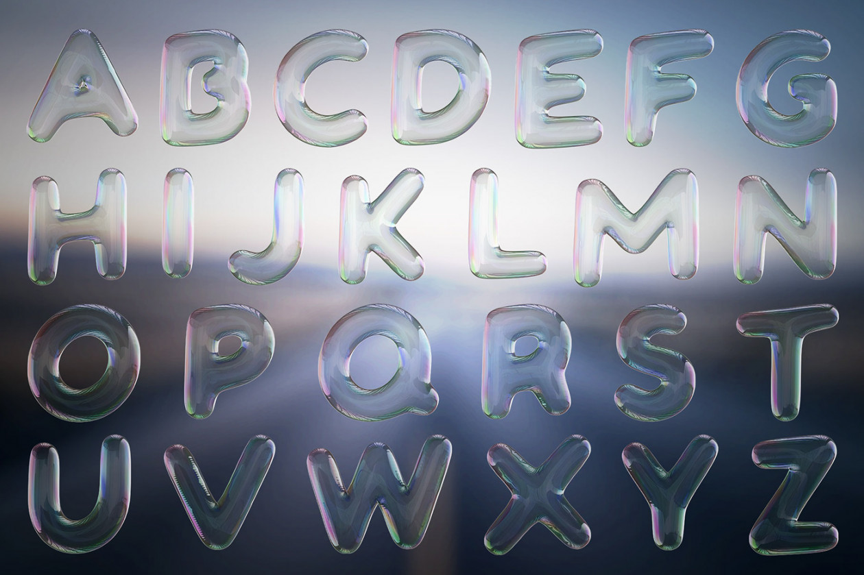 Bubble Text D Letters Set on Behance