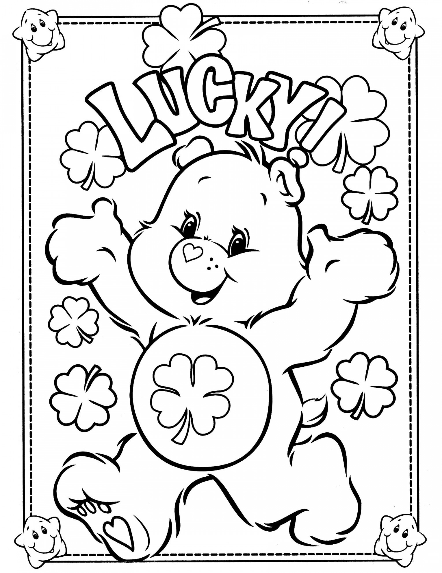 Care Bear Coloring Pages  Bear coloring pages, Cute coloring