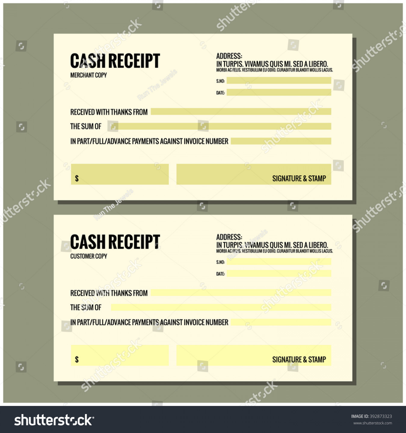 Cash Receipt Design Template Stock Vector (Royalty Free)