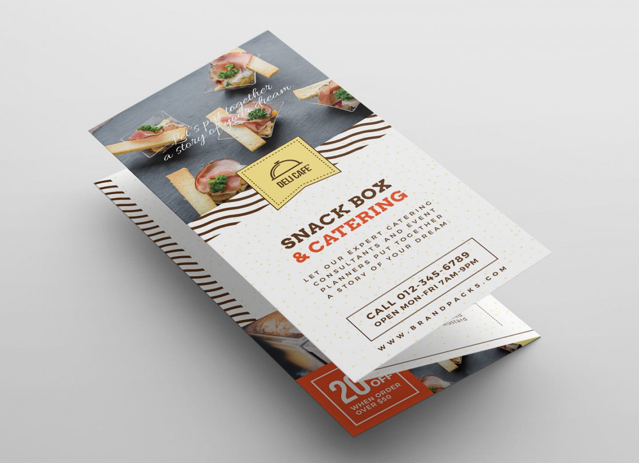 Catering Service Tri-Fold Brochure Template - PSd, Ai & Vector