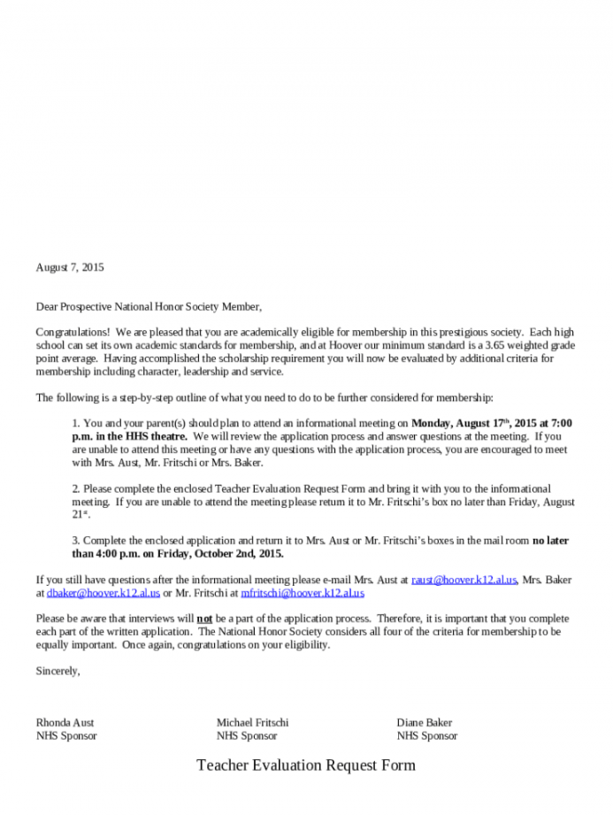 character reference letter for national honor society Doc Template