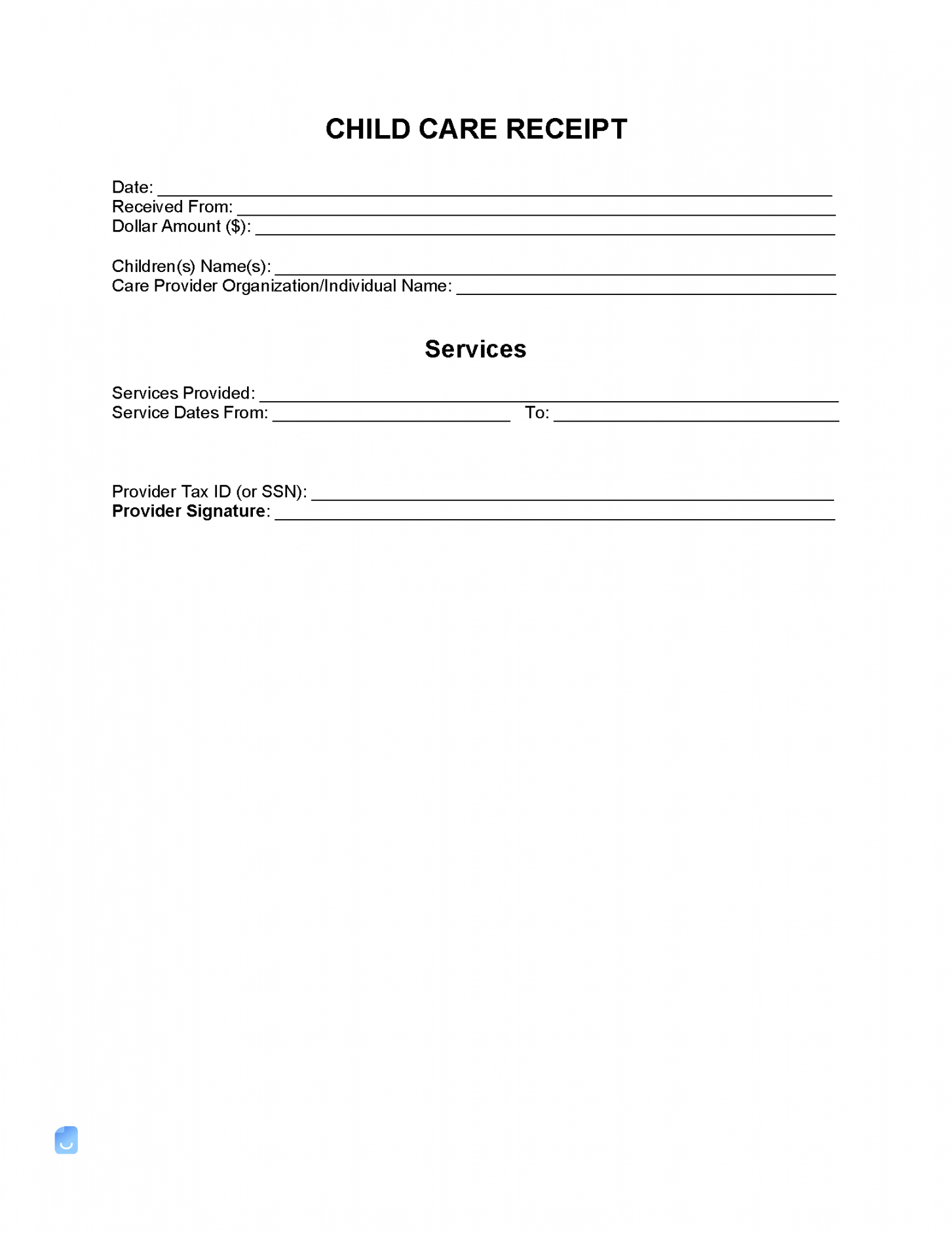 Child Care (Daycare) Receipt Template  Invoice Maker