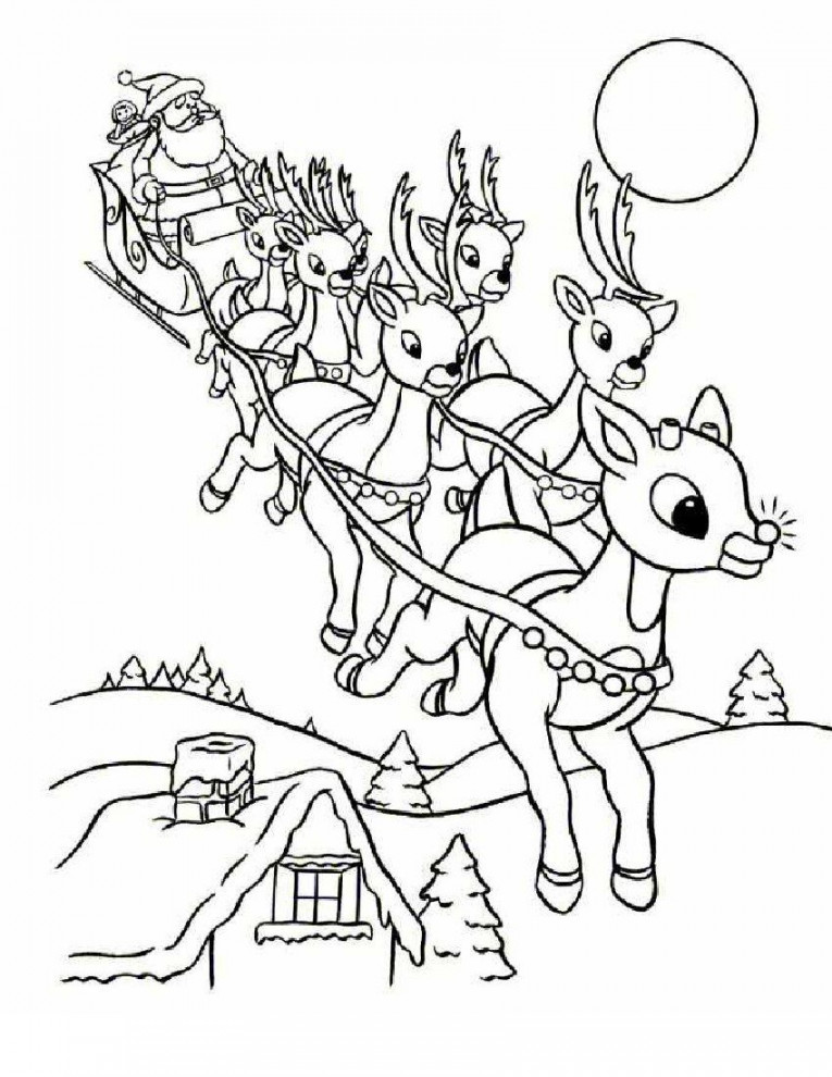 Christmas Reindeer Coloring Pages >> Disney Coloring Pages