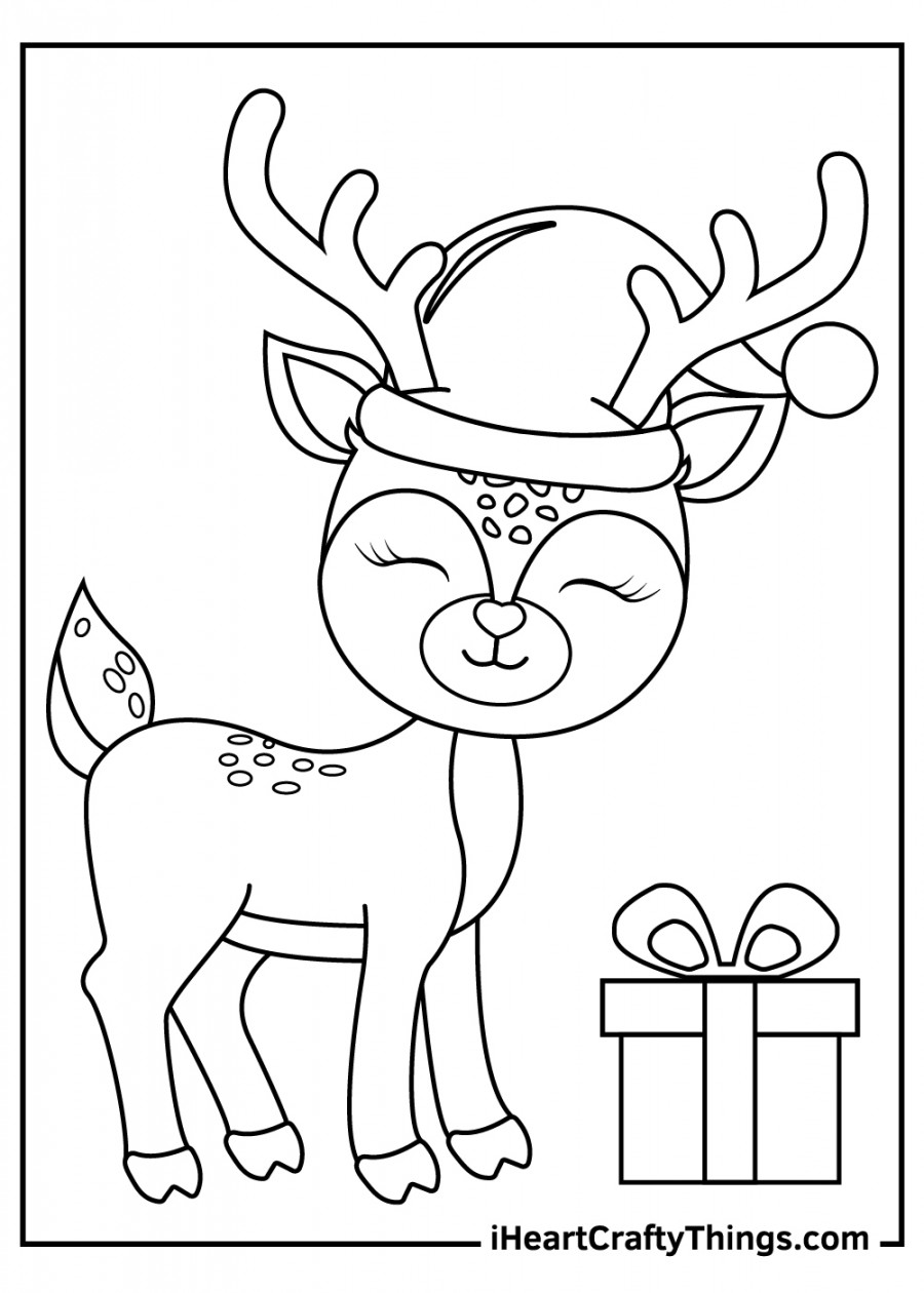 Christmas Reindeers Coloring Pages (% Free Printables)