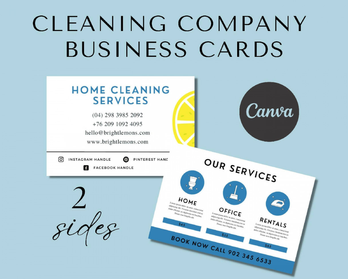 Cleaning Service Business Card Template  Canva Business Card