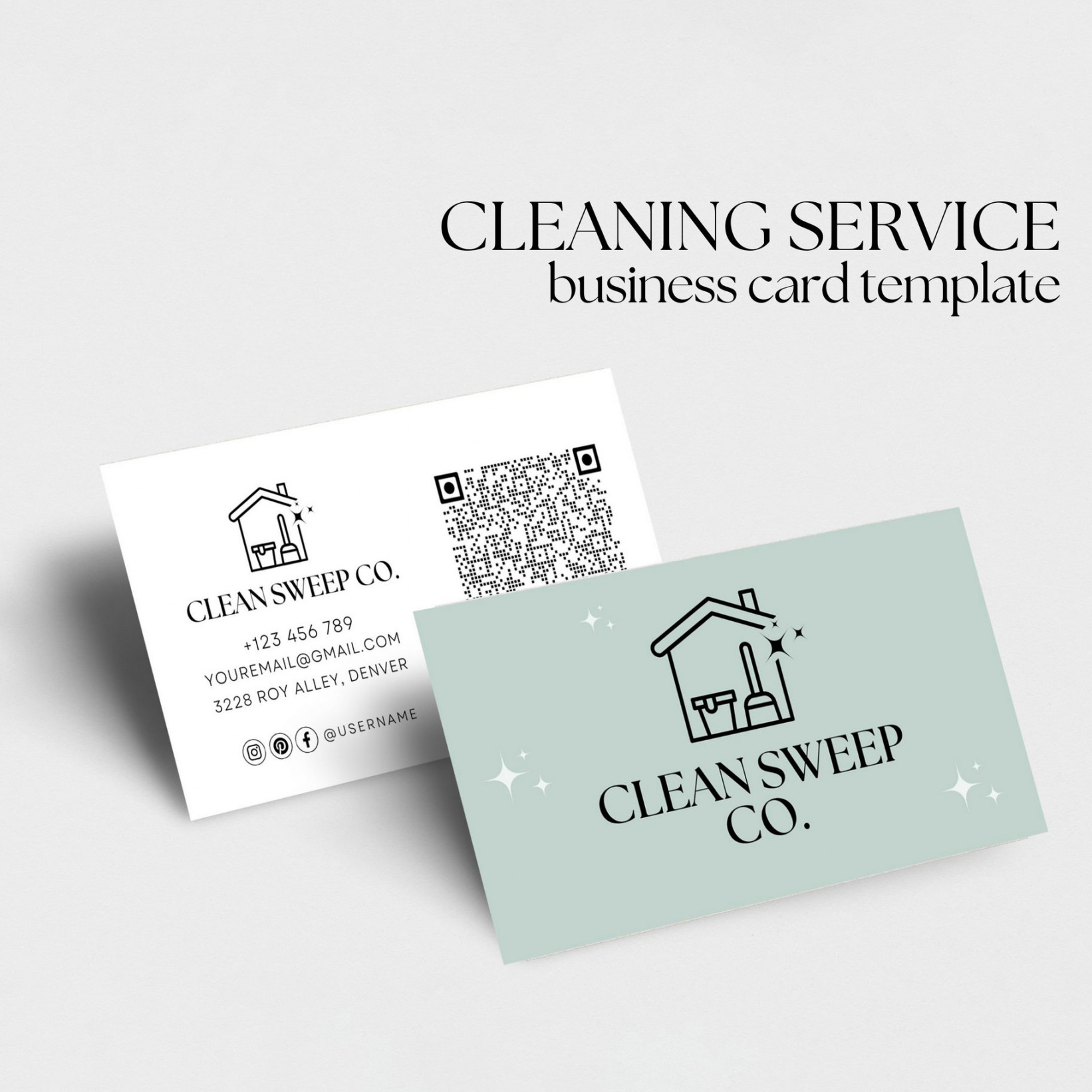 Cleaning Services Business Card Template Cleaning Business - Etsy