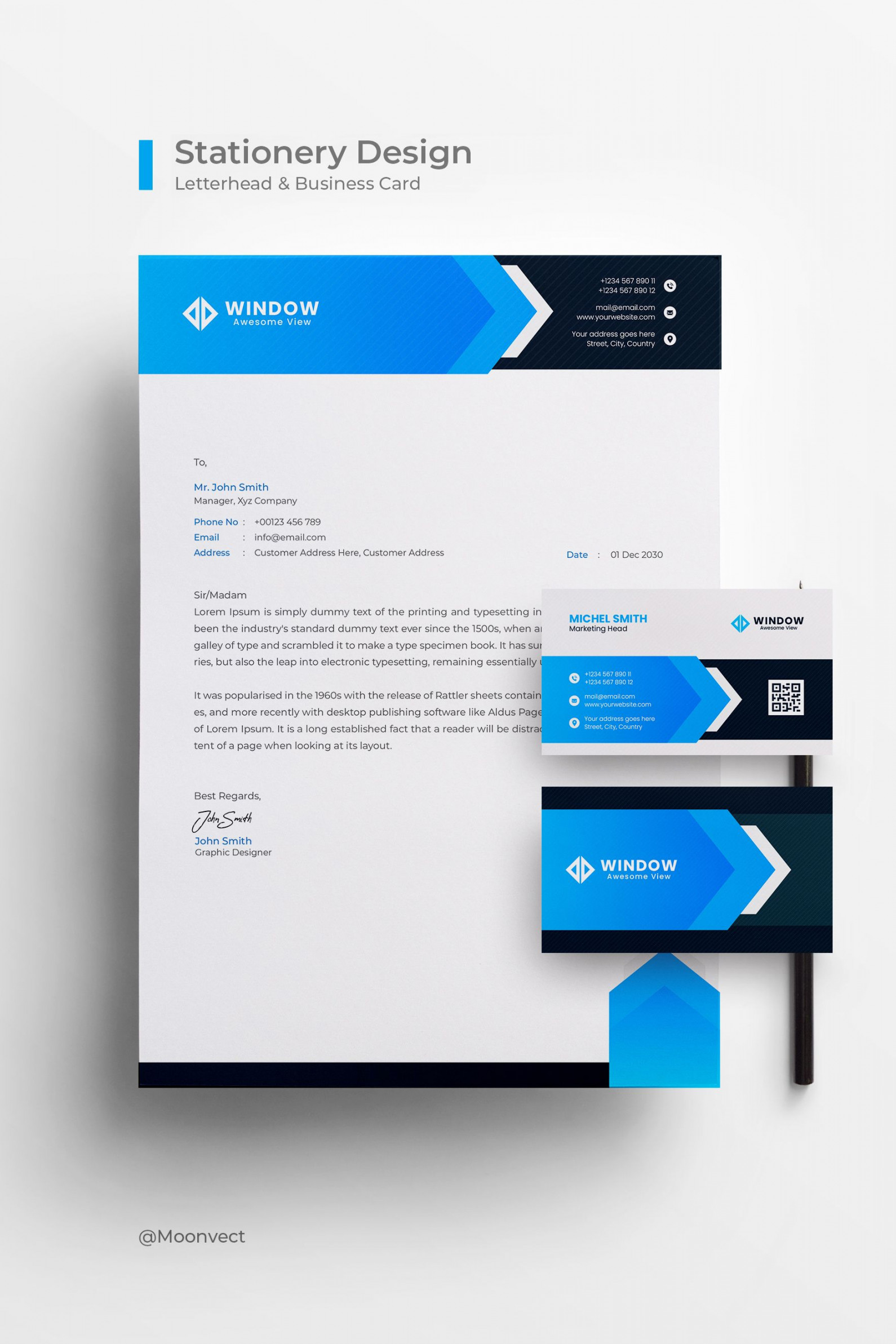 Corporate Letterhead and Business Card Design  Letterhead