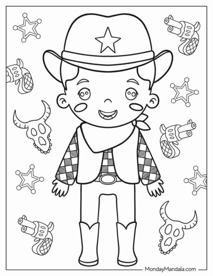 Cowboy Coloring Pages (Free PDF Printables)