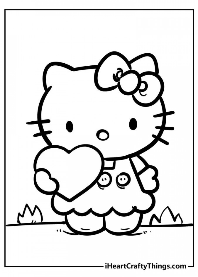 Cute And Sweet Hello Kitty Coloring Pages  Hello kitty colouring