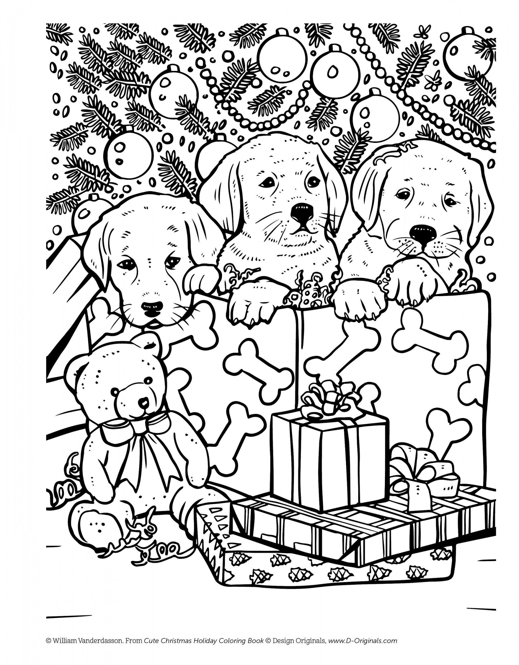 Cute Christmas Holiday Coloring Book for Animal Lovers  Puppy