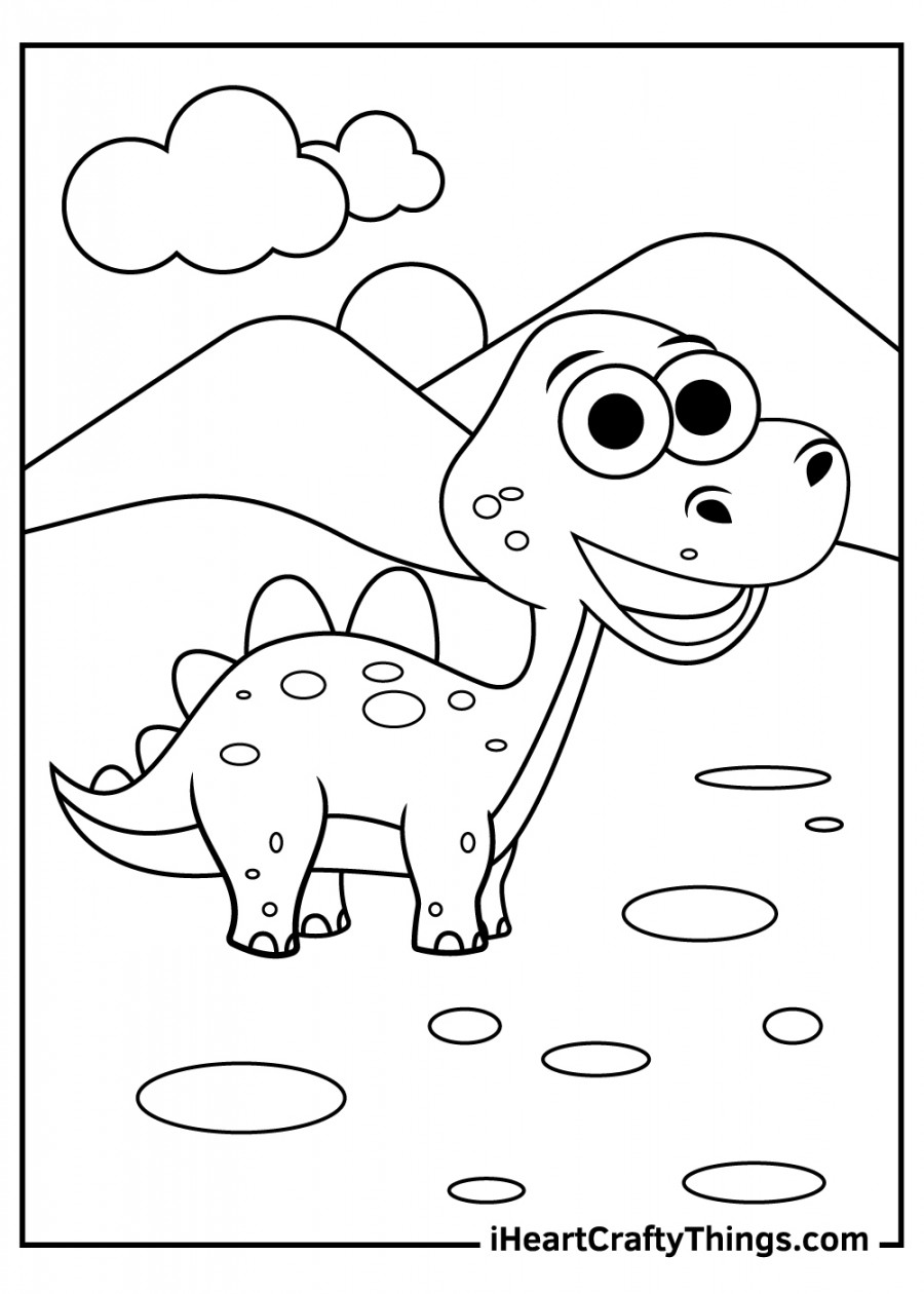 Cute Dinosaurs Coloring Pages (% Free Printables)