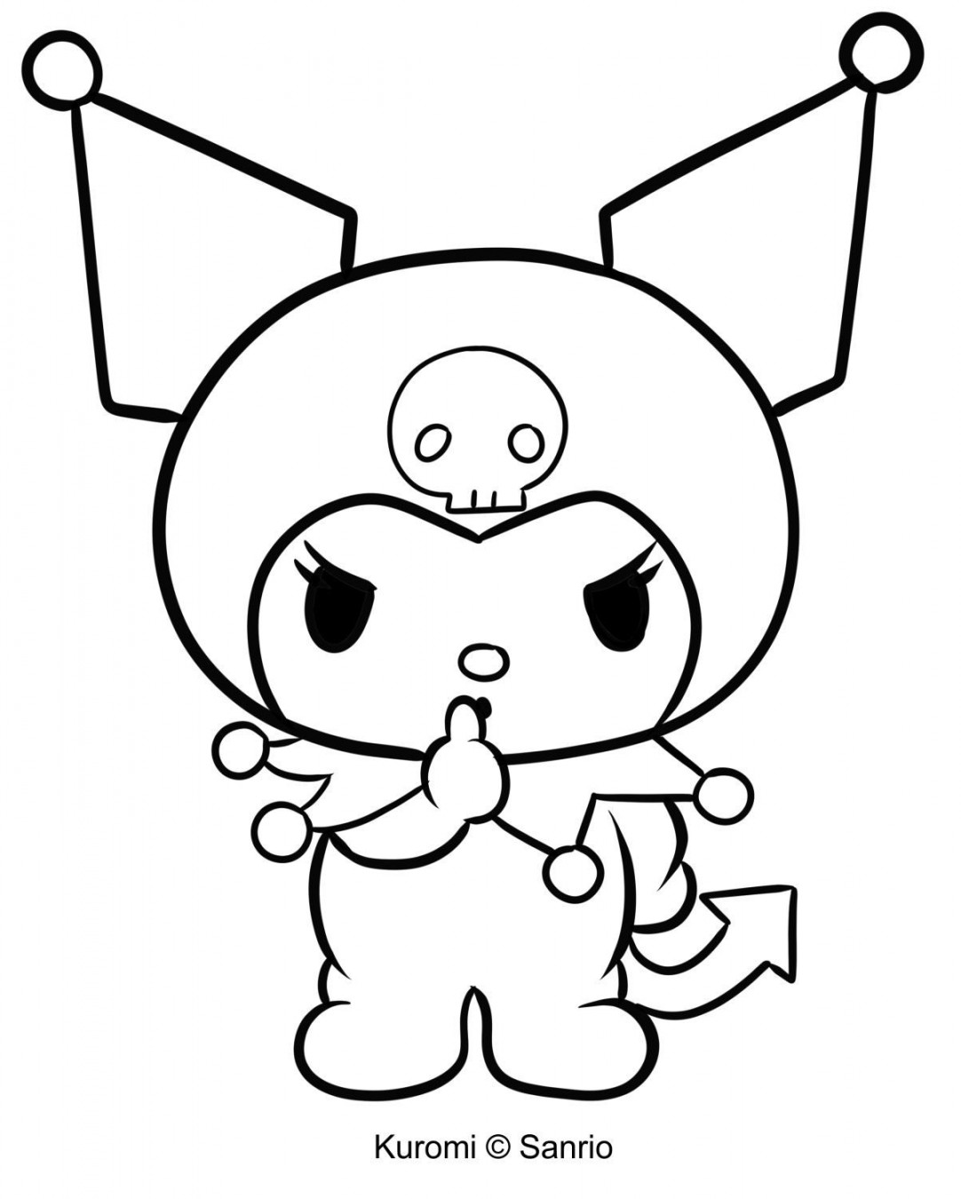 Cute Kuromi Coloring Pages Pdf to Print in   Cartoon coloring