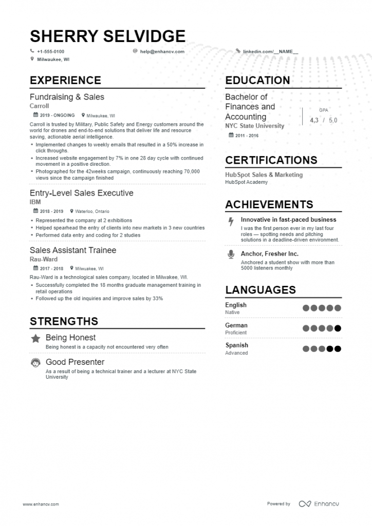 CV Examples for First Job (Templates + Guide for )