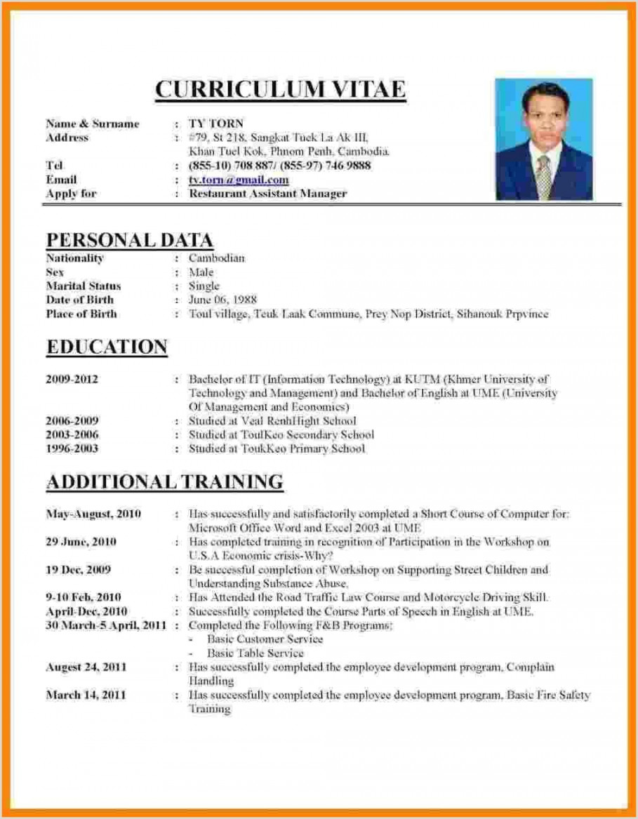 Cv format for Teaching Job In Pakistan  Job resume template, Cv