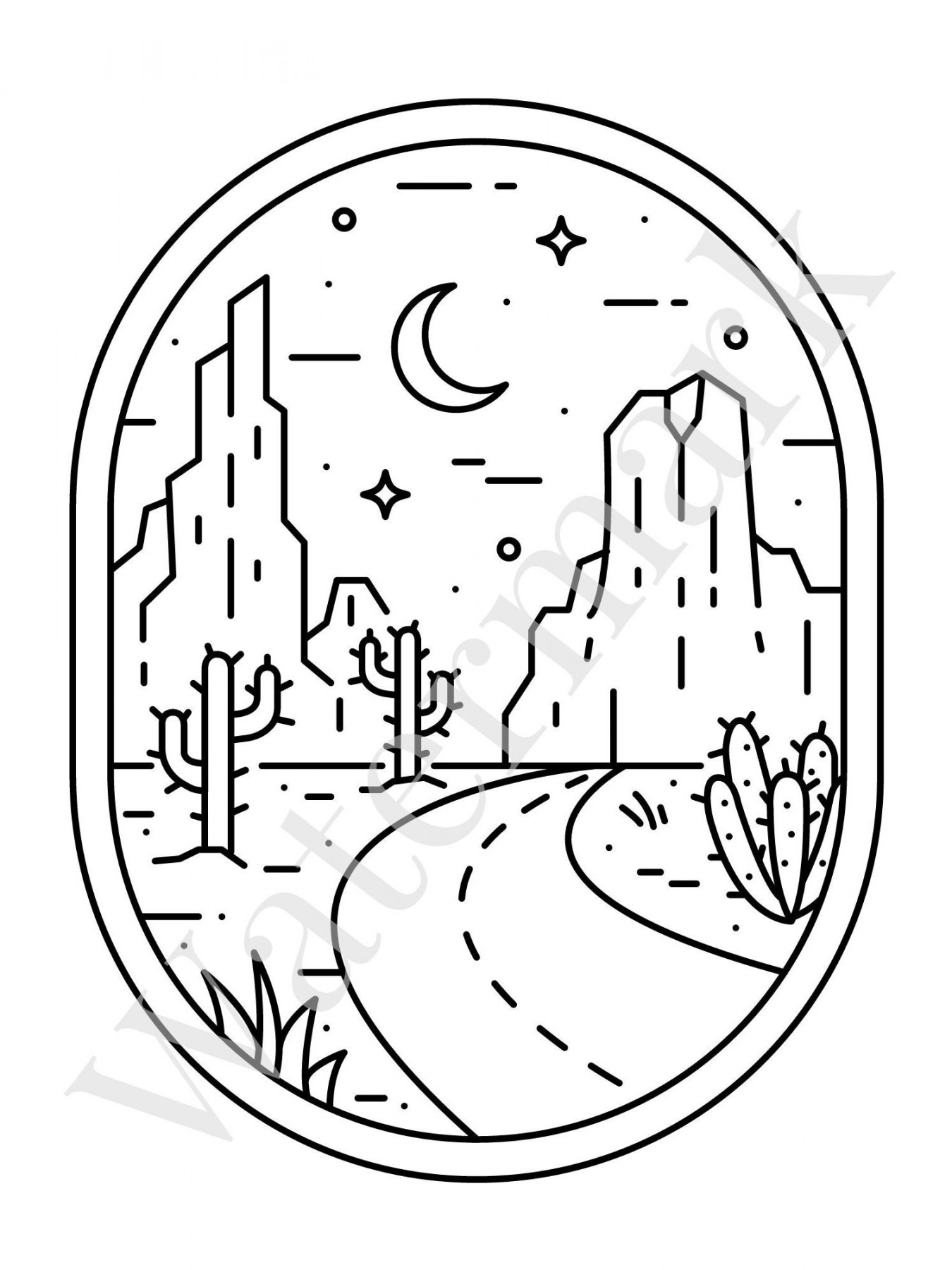 Desert Coloring Pages Coloring Pages Landscape Western - Etsy Canada