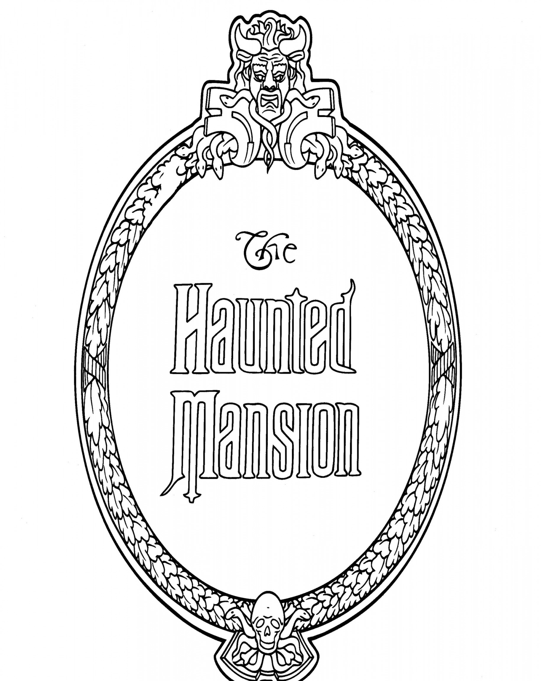 Disney Coloring Pages – Haunted Mansion Logo – The Disney Nerds