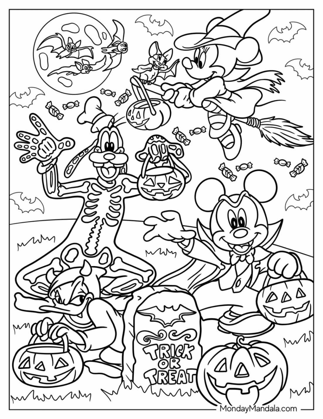 Disney Halloween Coloring Pages (Free PDF Printables)