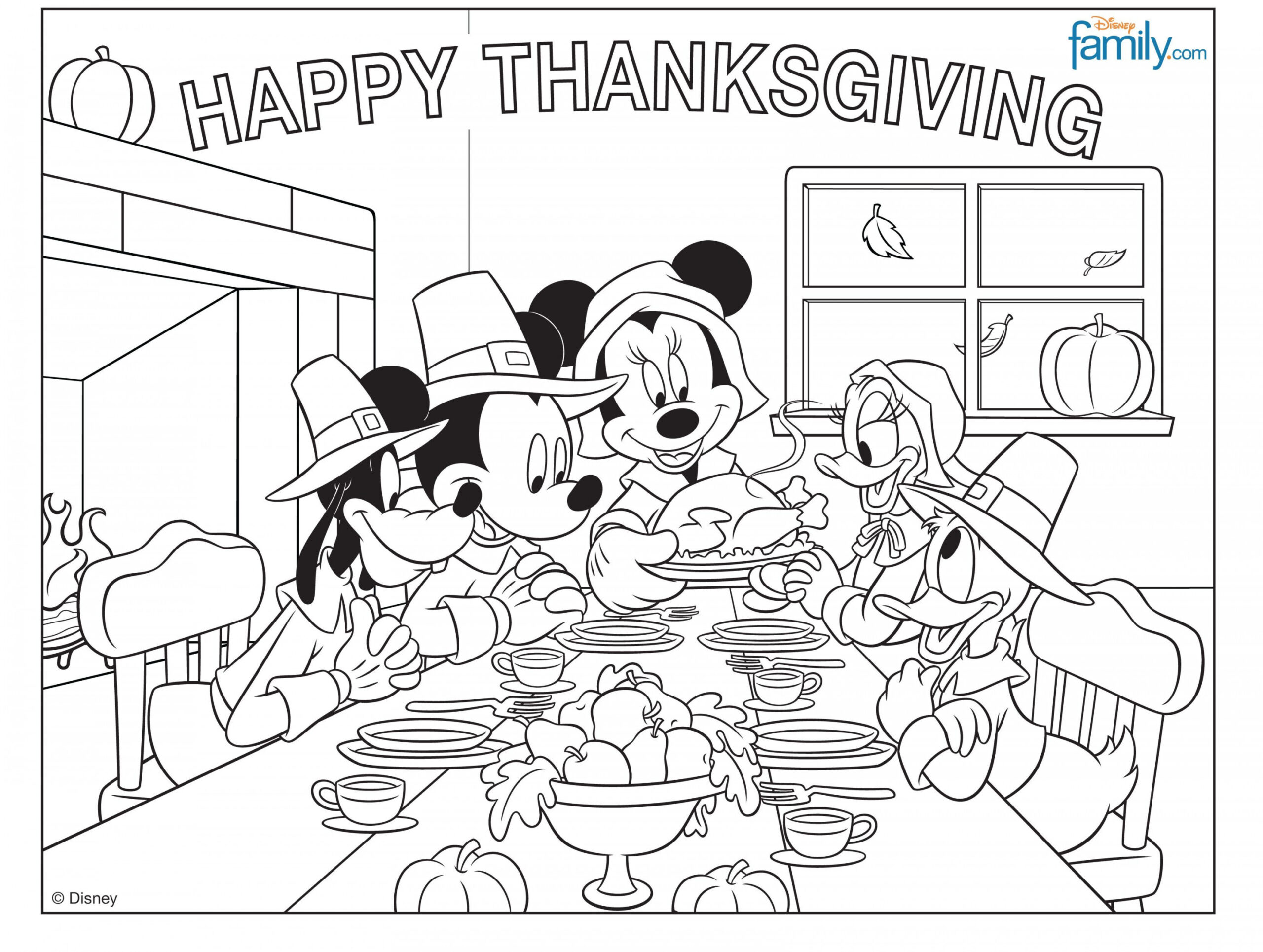 ▷ Disney Thanksgiving: Coloring Pages & Books - % FREE and