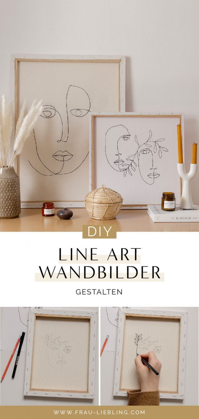 DIY Wall Art: Line Art Bilder gestalten - Leinwand Upcycling