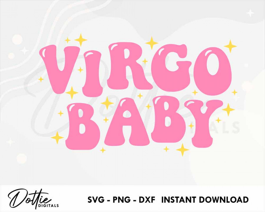 Dottie Digitals - Virgo Baby SVG PNG DXF Star Sign Cutting File