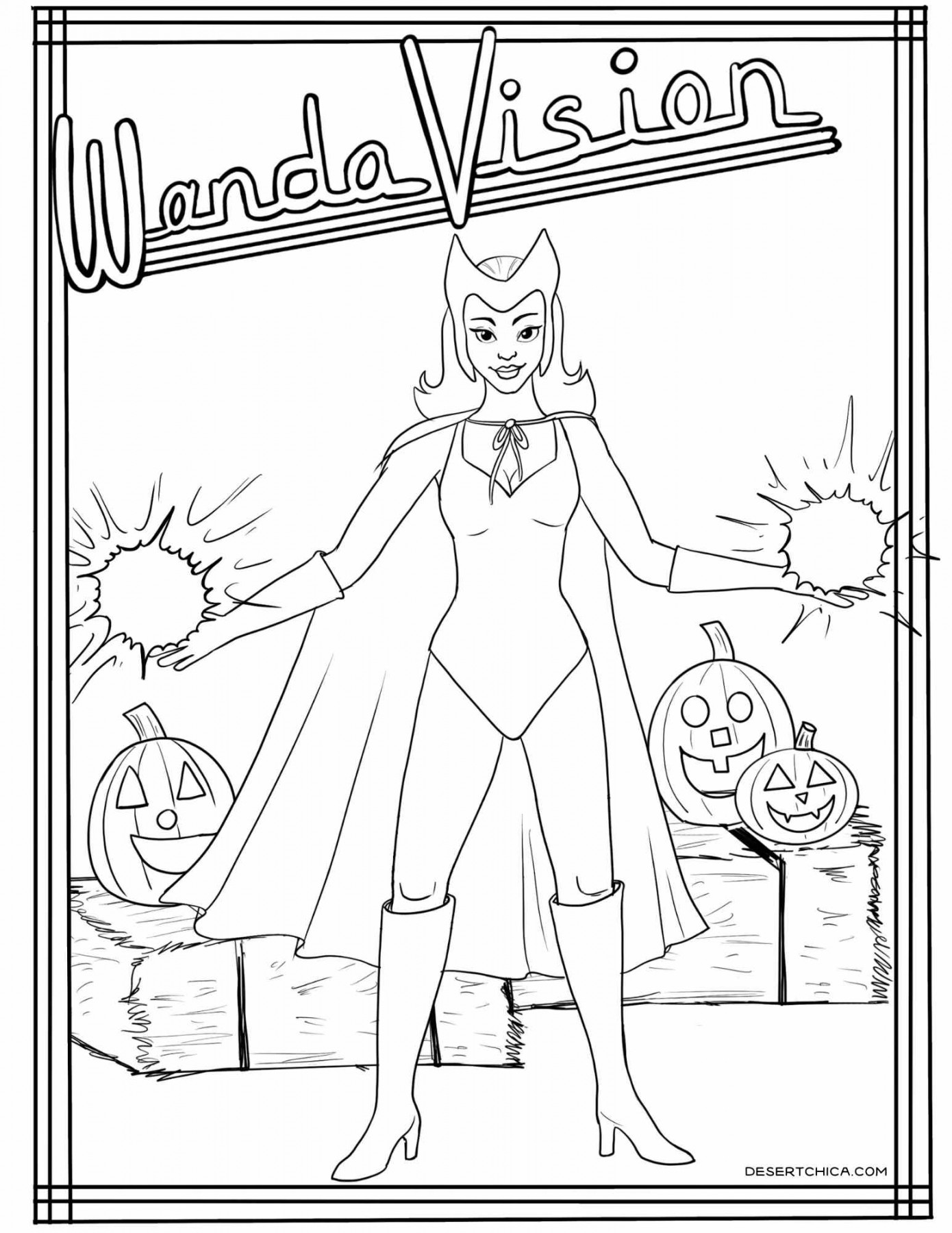 Download and Print these WandaVision Coloring Pages - Desert Chica