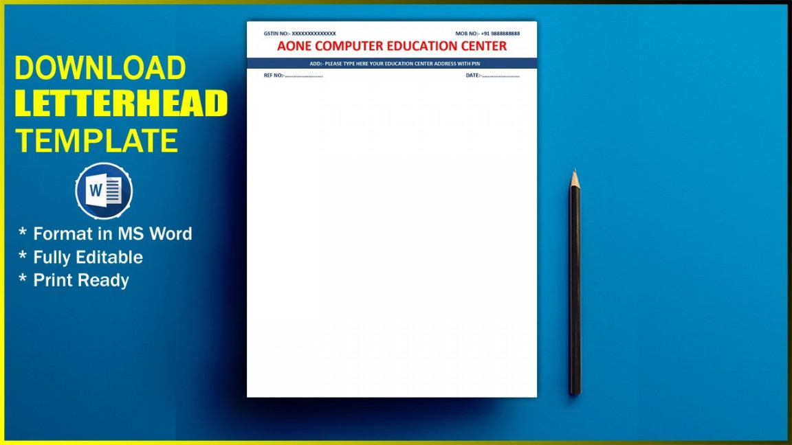 Download Letterhead Template !! Letter Pad Format In Microsoft Word