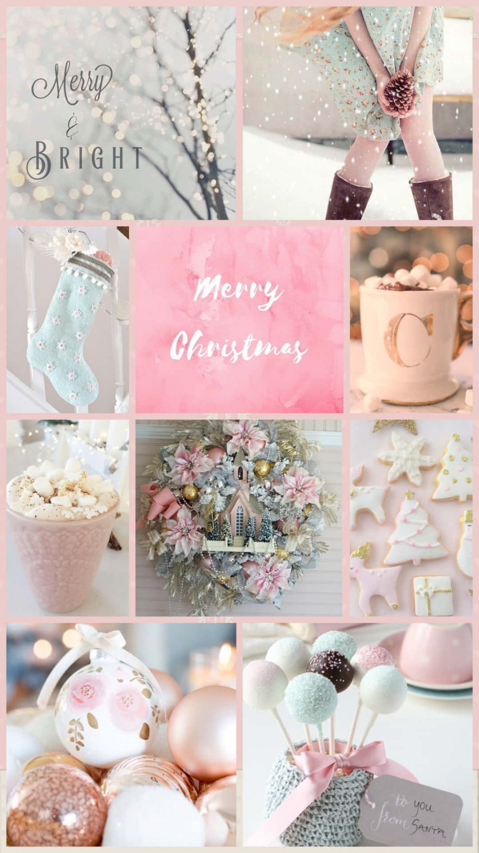 Download Spread the Holiday Joy with Rose Gold Christmas Wallpaper